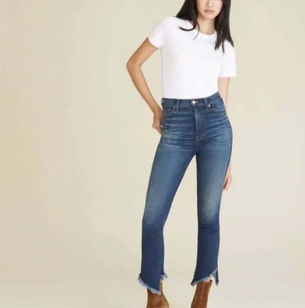 Veronica Beard Danni High-Rise-Kick-Flare Blue Jean Apollo Womens 25/0